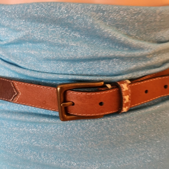 Rolfs Brown Leather Belt with Gold Buckle - Picture 7 of 11